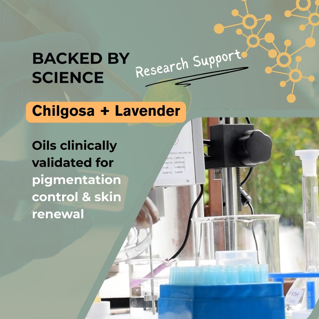 Herbal face oil for pigmentation, acne scars, sun damage, and dull skin
