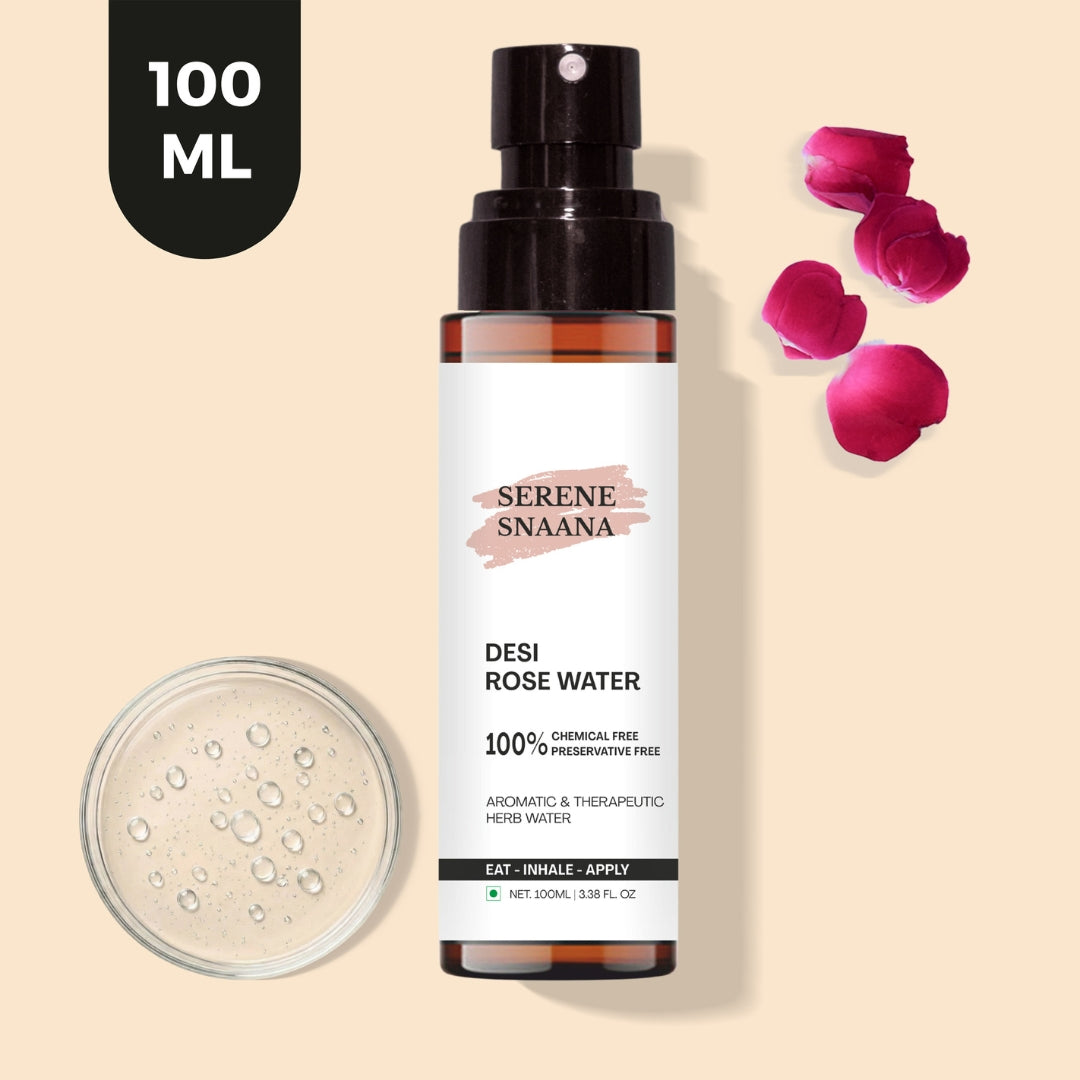 SNAANA pure rose water bottle – 100% steam distilled edible gulab jal for skin and wellness